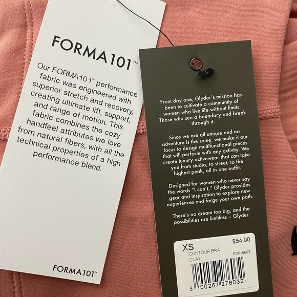 Glyder Forma 101 Contour Racerback Sport Bra Clay Pink Size XS NWT - Picture 5 of 7